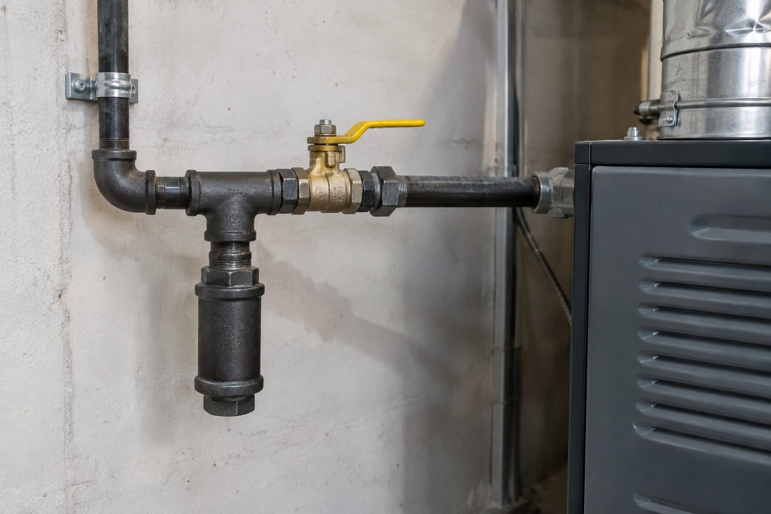 gas piping black iron install