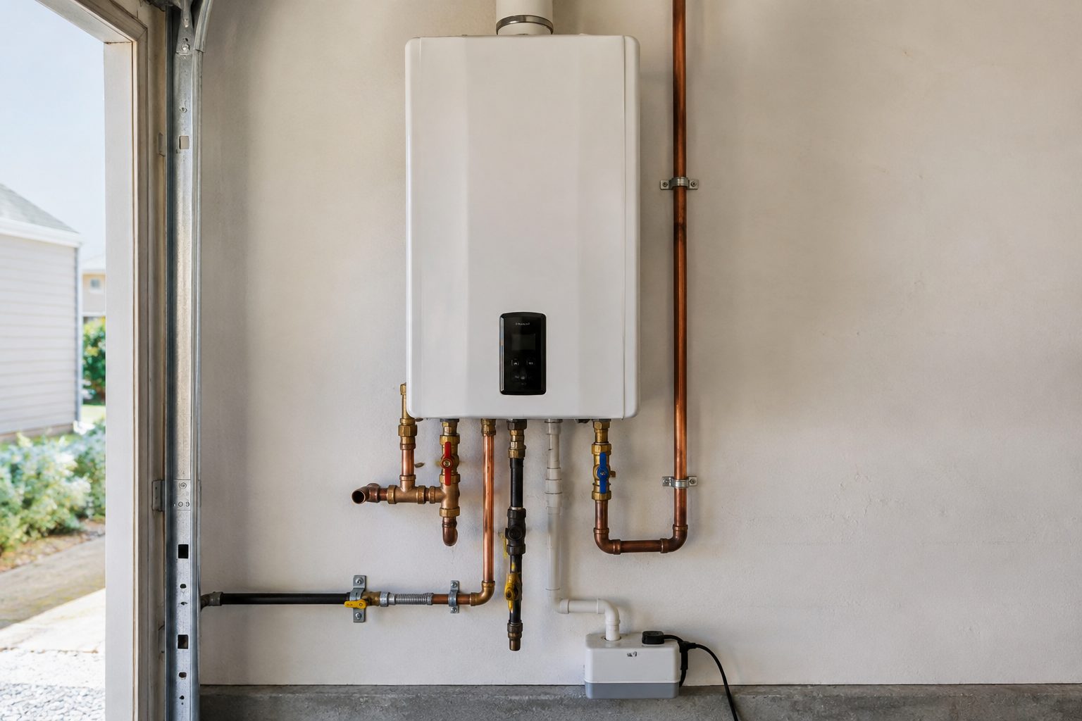 tankless water heater installed